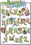 Creepy Crawly Alphabet - PDF: Spiders and worms and snakes, oh my! Make playtime the creepy-crawliest with this alphabet squirming with slimy creatures! Perfect for little boys room and name sign. Featuring darling details in each delightful letter, this fun cross stitch makes the perfect gift for your little entomologist!