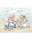Bring the seaside to your living space with this lovely cross stitch featuring children making sand castles. Comb through this illustrated beauty to meditate on the simple pleasures of life like making a sand castle.  
One in a series of three of our By The Sea Series: Collecting Shells, Setting Sail and Sand Castles. Collect all three. 

