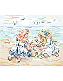 Bring the seaside to your living space with this lovely cross stitch featuring children making sand castles. Comb through this illustrated beauty to meditate on the simple pleasures of life like making a sand castle.  
One in a series of three of our By The Sea Series: Collecting Shells, Setting Sail and Sand Castles. Collect all three. 
