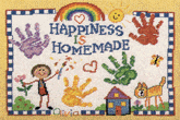 Happiness is homemade, as shown in this adorable child-inspired design. This would make a great gift for a grandparent or as an accent in a child's room. Whether completed as a picture or as a pillow, this kit will make a long-lasting treasure.