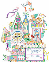 A dragon, a knight and a beary princess are just some of the delights in this whimsical birth record design by Linda Gillum.