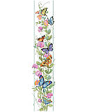 Butterfly Bell Pull - PDF: Discover a tiny garden brimming with lush sweet pea vines and colorful butterflies. Garden lovers everywhere will love this enchanting butterfly Bell Pull stitched with vibrant colors. This band sampler makes a stunning bell pull and would fit nicely on a tall narrow wall space. Makes a great gift for spring holidays or just because.
