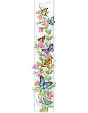 Butterfly Bell Pull - PDF: Discover a tiny garden brimming with lush sweet pea vines and colorful butterflies. Garden lovers everywhere will love this enchanting butterfly Bell Pull stitched with vibrant colors. This band sampler makes a stunning bell pull and would fit nicely on a tall narrow wall space. Makes a great gift for spring holidays or just because.
