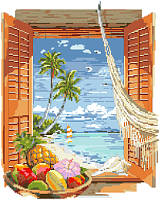 Listen to the sound of the surf and seagulls as you imagine yourself on your own tropical paradise. Designed by Nancy Rossi